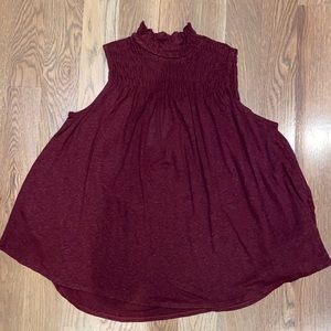 NWT burgundy high neck blouse